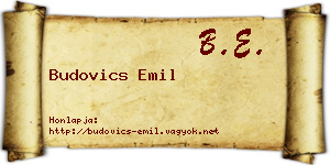 Budovics Emil névjegykártya
