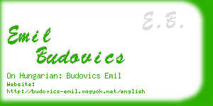 emil budovics business card